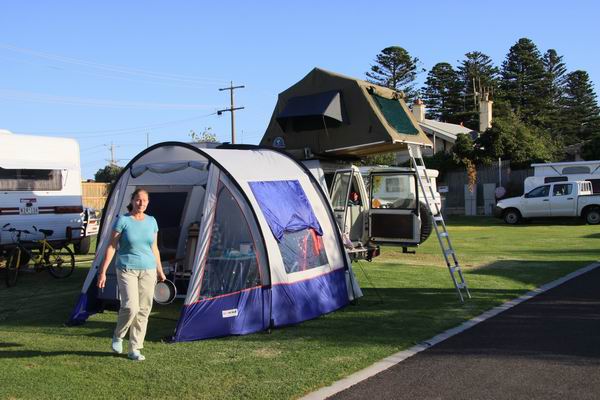 Camping in Warrnembool, eindelijk zonnig