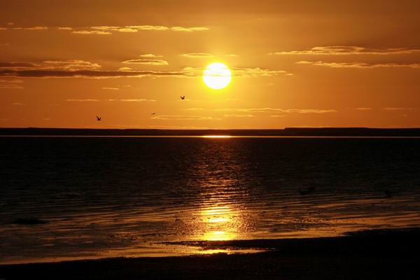 Zonsondergang bij Lake Eyre