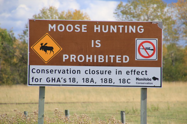 Verboden op Elanden te jagen
Op de grens uit Saskatchewan naar Manitoba