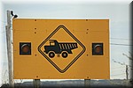 Waarschuwing voor mijntruck verkeer